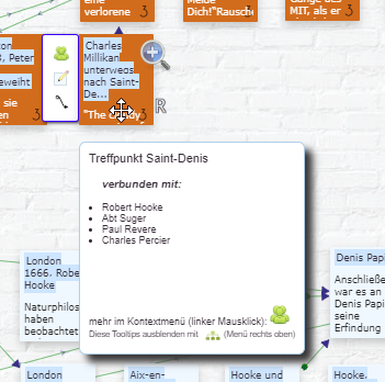 Tooltip und Textelement-Menü für Textelement im Tab 'Übersicht' im Showcase 'vier-monde.de'